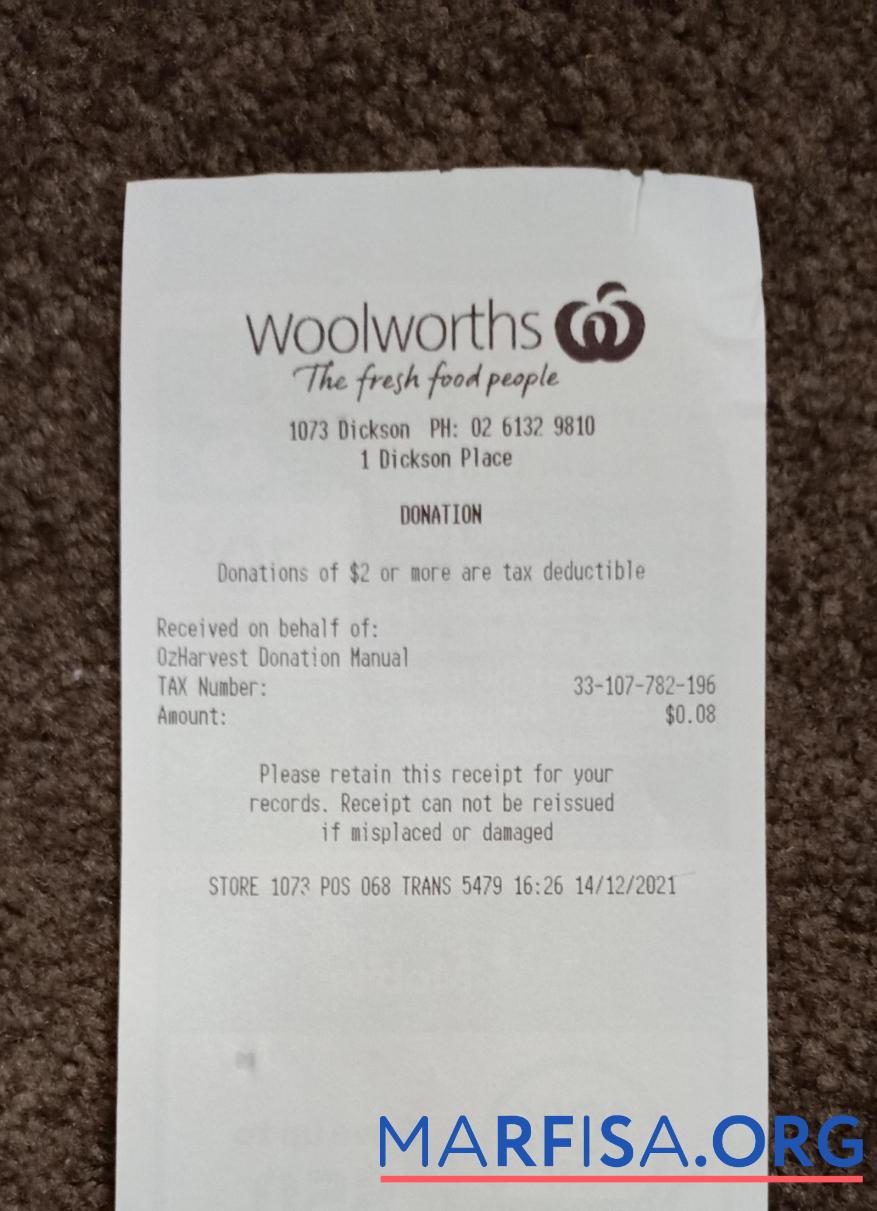 Realistic Woolworths market receipt sample